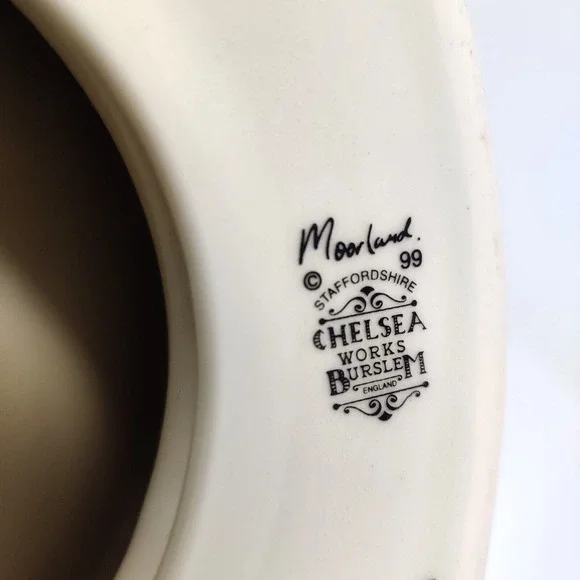 Moorland Chelsea Works Burslem Studio Pottery Stand Bowl Trinket Pin Dish Trial